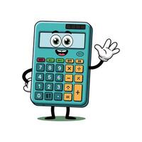 Cute Smiling Calculator Cartoon Character with Hands and Legs, Educational Math Illustration for Kids, Fun School Learning Concept Isolated on White Background. vector