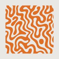 Organic Wavy Abstract Pattern in Bold Orange and White Modern Fluid Background for Textile, Wallpaper, Branding, Posters, or Digital Art Projects vector