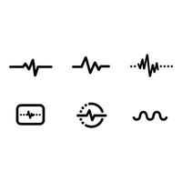 Modern Heartbeat Waveform Icons Medical Technology and Data Visualization Set vector