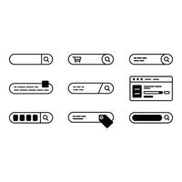 Modern Minimalist Search Bar Icons E commerce Website UI UX Design Elements vector