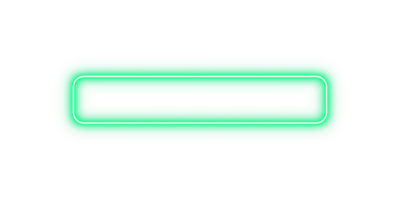 Bright green neon glowing rectangle rounded frame border with light effect and transparent background for modern design banner poster template or empty illuminated abstract decoration png