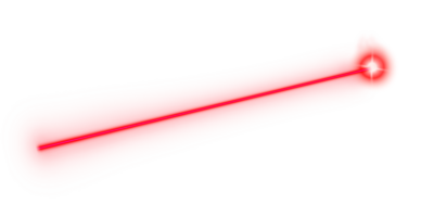 Red bright laser ray with glowing neon light and smoke reflection on transparent background with realistic shining effect png