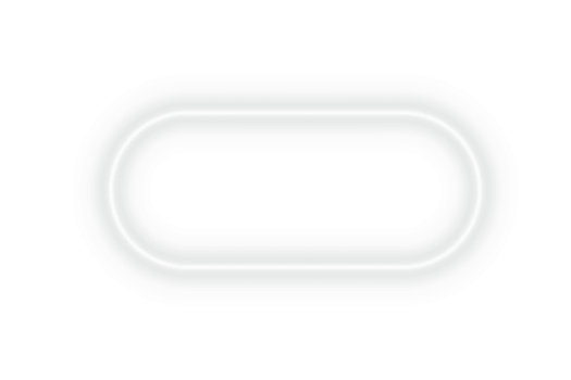 Bright white neon glowing rectangle with full rounded corner frame and empty space light effect on transparent background for banner design template or digital graphic layout png