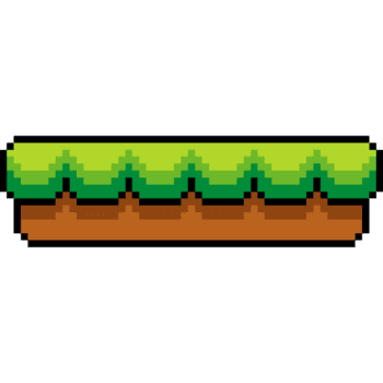 Pixel Art Single Grass Platform. game floating floating pixel style png