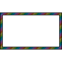 rainbow checkered frame. Colorful Retro rectangle frame png