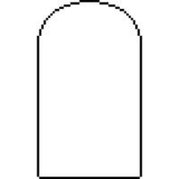 Pixel Art Arched Window Frame. Outline Arched shape in 8-bit style png