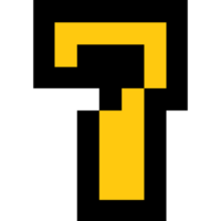 Pixel art number 7, Number arcade style png