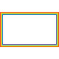 Rainbow rectangle frame. Colorful stripes border frame png