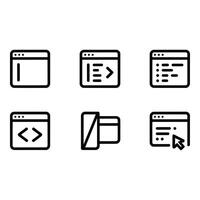 Modern Web Development Icons Clean Line Style Minimalist Design User Interface Elements vector