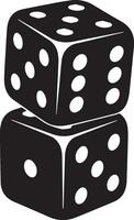 Stacked Dice Graphic Black and White Gambling Game Chance Luck Risk Design Element vector