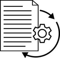 Automated document management system icon. Business automation sign. Tech document flow symbol. Concept of industry tech paper logo. flat style. vector