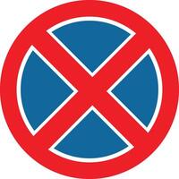 Clearway sign. No parking symbol. No stopping road. illustration of red round prohibition traffic sign. flat style. vector