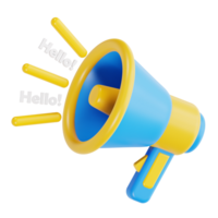 Megaphone Announcement Hello Icon 3D png