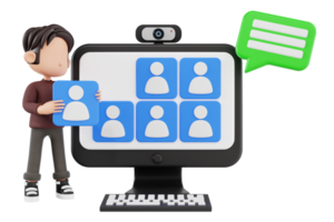 3d Character Arranging Team Conference png