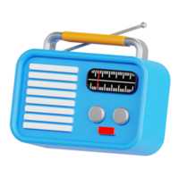 Retro Portable Radio 3D Illustration png