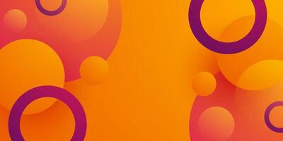 Abstract colorful orange and purple circle pattern background. Trendy shapes overlap circle pattern design. vector