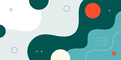 Abstract colorful green banner background. Wave fluid shapes pattern on white color geometric background. vector
