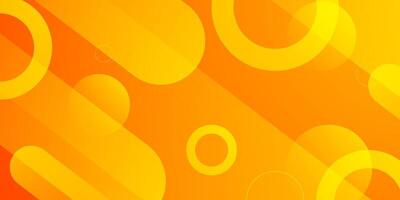 Abstract colorful orange dynamic circle background. Trendy overlap shapes pattern design. vector