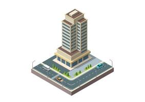 Modern office building in city vector
