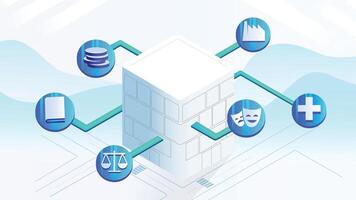 Centralized System Connecting Diverse Sectors and Industries vector