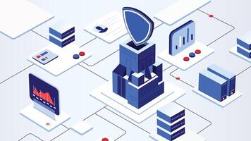 Data security architecture graphic illustration vector