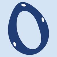 A blue oval with a white circle in the middle vector