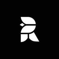 simple, bold and modern letter R as flower symbol illustration vector