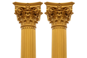 Ancient Greek Ionic marble columns form a classical temple architectural style png