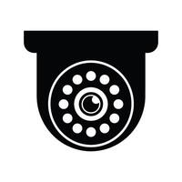 A black and white image of a surveillance camera vector