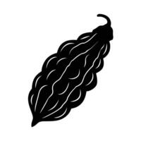 A black and white illustration of a cocoa bean vector