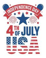 Independence day 4th of july usa flag design vector