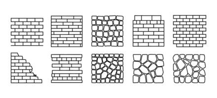 A set of different types of bricks vector