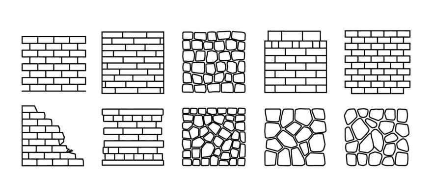 A set of different types of bricks