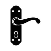Door handle icon in black and white on a white background vector
