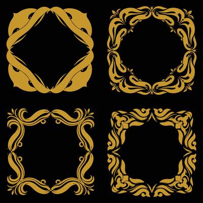 Compelling Gold Floral Borders Decorative Beyond Compare Collection Alluring Premium Appeal