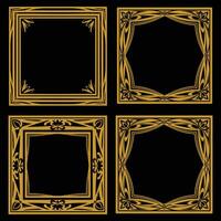 Versatile Gold Floral Frames Premium Decorative Set Packs Adaptable Use vector