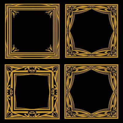 Versatile Gold Floral Frames Premium Decorative Set Packs Adaptable Use