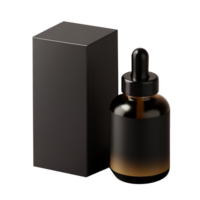 black glass bottle with black box and empty bottle png