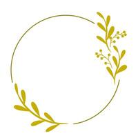 Vintage floral frame with branches and flowers for invitationc acrd, label, graphic illustration vector