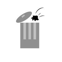Trash can with open cover icon graphic illustration vector
