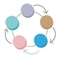 Circular infographic diagram with 5 steps diagram blank template vector