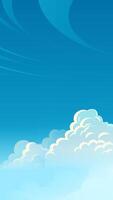 Fluffy clouds in a blue sky vector