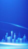 abstract blue city skyline vector