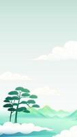 Nature landscape with mountains and clouds vector