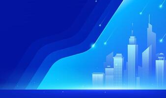 Futuristic city skyline illustration vector