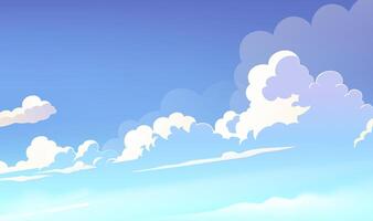 Horizontal version of the blue sky white cloud background vector