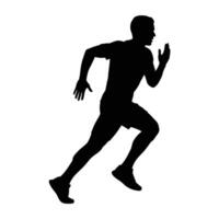 A silhouette of a man running in the distance vector