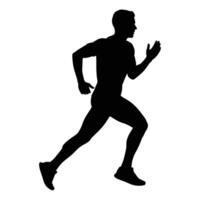 A silhouette of a man running vector