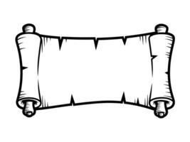 Cartoon scroll with blank paper for text vector