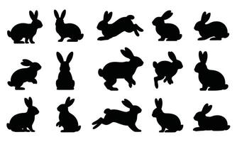 Bunny silhouette clipart vector